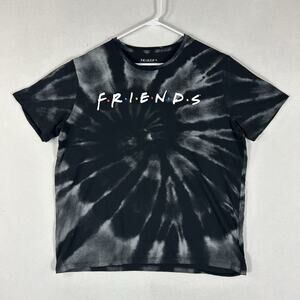Friends TV Show Tie Dye Graphic T-Shirt Mens XL Black Gray Short Sleeve FLAWED